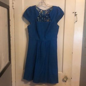Anthropologie cutout blue dress